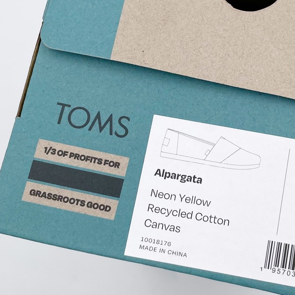 NEW Toms Women's Alpargata Heritage Canvas Cotton Slip On Shoes Neon Yellow 8 - Picture 8 of 8